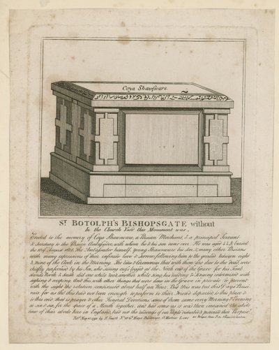 Denkmal auf dem Kirchhof von St. Botolphs, Bishopsgate von English School