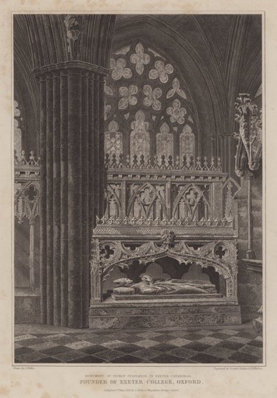 Denkmal von Bischof Stapledon, Gründer des Exeter College, Oxford, in der Kathedrale von Exeter von English School
