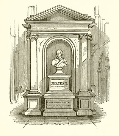 Monument von Dryden in der Westminster Abbey von English School