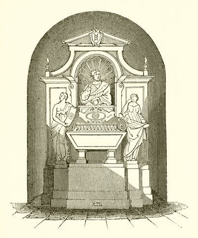 Monument von Galileo in der Kirche Santa Croce in Florenz von English School