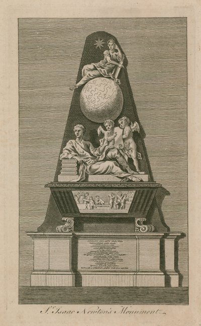 Denkmal von Sir Isaac Newton in der Westminster Abbey von English School