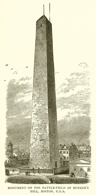 Denkmal auf dem Schlachtfeld von Bunkers Hill, Boston, USA von English School