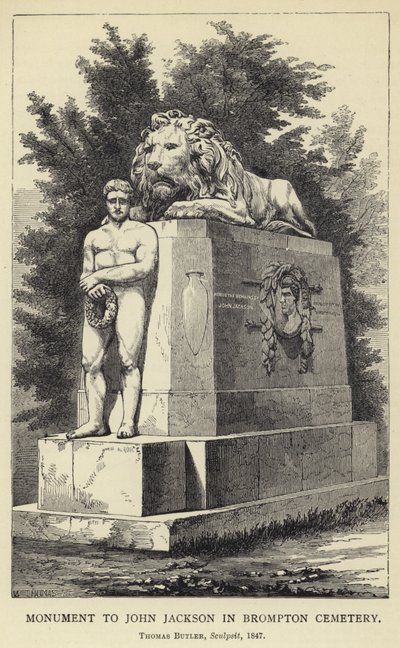 Denkmal für John Jackson auf dem Brompton-Friedhof, Thomas Butler, Sculpsit, 1847 von English School