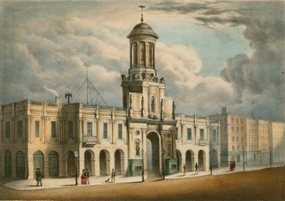 Morgans verbesserte Proteanische Szenerie: Die Royal Exchange, London von English School