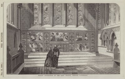Mosaikdekoration in der Lady Chapel, Chester Cathedral (Gravur) von English School