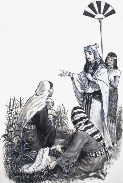 Moses im Schilf von English School