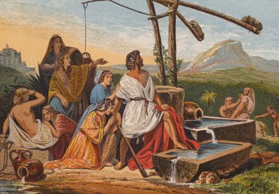 Moses rettet die Töchter Jethros von English School