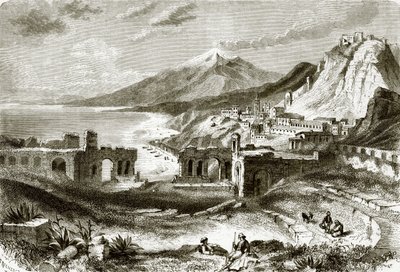 Der Ätna (gesehen von Taurominium), in Sizilien von English School