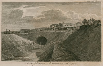 Mündung des Tunnels am Regents Canal, Islington, London von English School