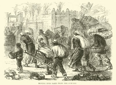 Einzug in Paris aus den Vororten, Dezember 1870 von English School