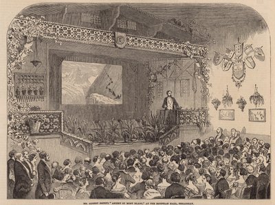 Mr. Albert Smiths Vortrag über den Aufstieg auf den Mont Blanc in der Egyptian Hall von English School