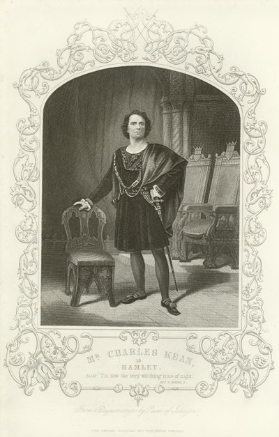 Mr. Charles Kean als Hamlet, Hamlet, Akt III, Szene II von English School