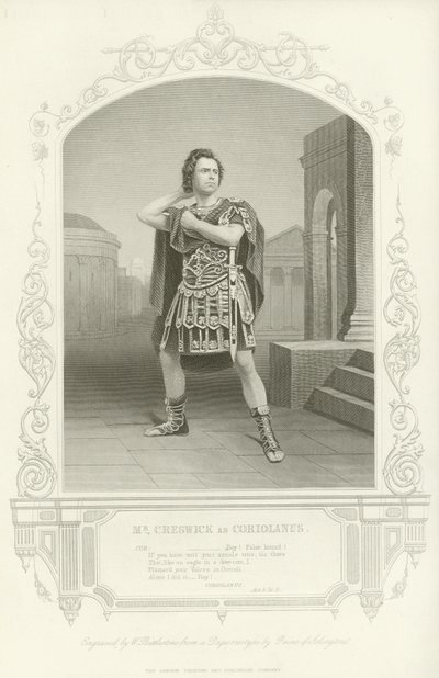 Mr. Creswick als Coriolanus, Coriolanus, Akt V, Szene III von English School