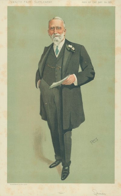 Mr Evan Spicer, Papier, 8. Mai 1912, Vanity Fair Karikatur von English School
