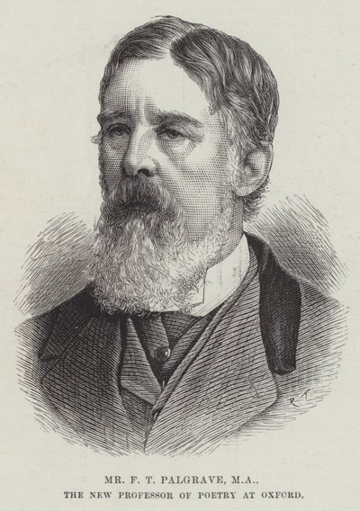 Herr F T Palgrave, MA, der neue Professor für Poesie in Oxford (Gravur) von English School