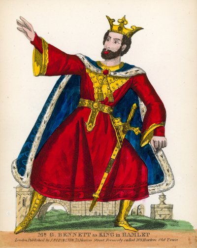 Mr. G. Bennett als der König in Hamlet von English School