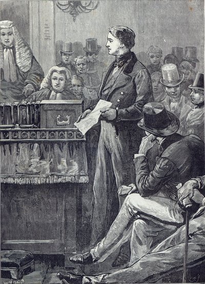 Mr. Gladstone hält seine Jungfernrede im House of Commons von English School