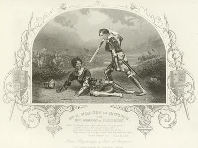 Mr. H. Marston als Hotspur und Mr. F. Robinson als Prinz Heinrich, König Heinrich IV, Teil I von English School