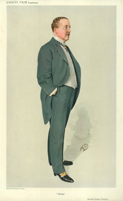 Mr Herbert Hayes Twining, Kräuter, 17. Februar 1910, Vanity Fair Karikatur von English School