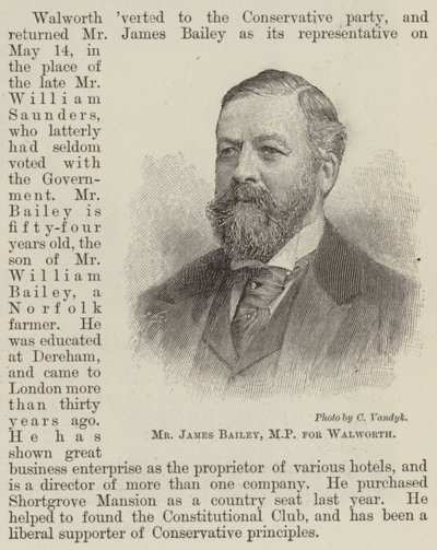 Mr. James Bailey, MP für Walworth (Gravur) von English School