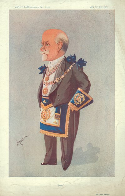 Mr James Stephens, Jimmy, 22. Oktober 1913, Vanity Fair Karikatur von English School