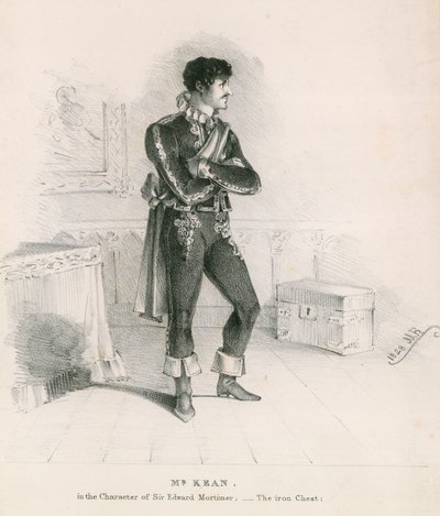 Mr Kean in der Rolle des Sir Edward Mortimer in The Iron Chest von English School