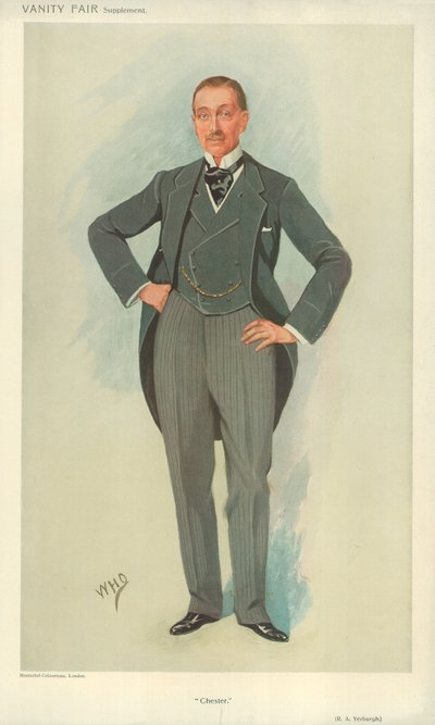 Mr Robert Armstrong Yerburgh, Chester, 28. April 1910, Vanity Fair Karikatur von English School
