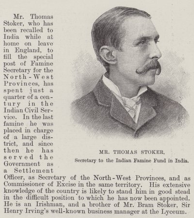 Mr. Thomas Stoker, Sekretär des Indian Famine Fund in Indien von English School