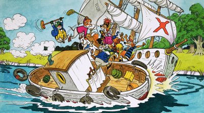 Herr Kröte beim Bootfahren von English School