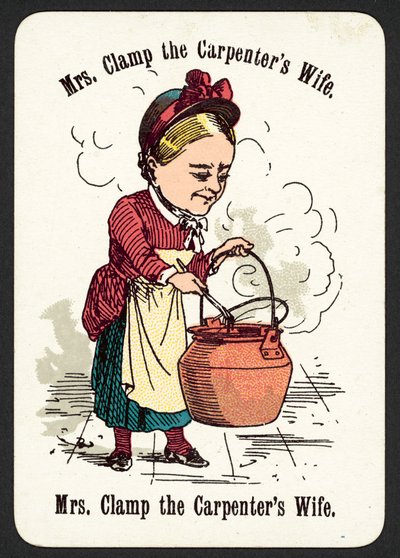 Mrs. Clamp Die Frau des Zimmermanns (Farblithografie) von English School