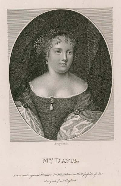 Mrs Davis, nach einem Originalbild in Miniatur im Besitz des Marquis von Buckingham von English School