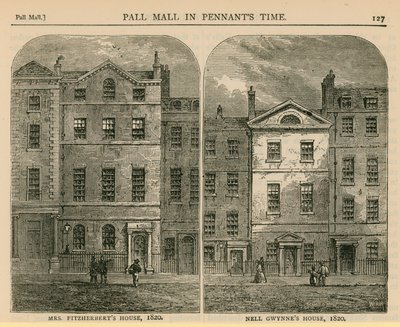 Mrs. Fitzherberts Haus und Nell Gwynnes Haus, 1820 von English School