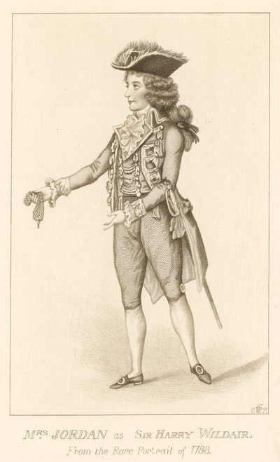 Mrs Jordan als Sir Harry Wildair aus dem seltenen Porträt von 1788 von English School