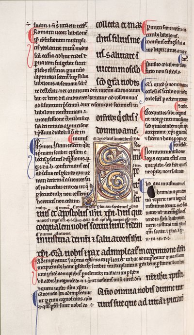 Ms.27, f.109v: Seite aus einer glossierten Kopie des Neuen Testaments von English School