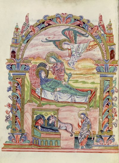 Ms 274 (Y-6) fol.32v Geburt Christi, aus dem Messbuch von Robert von Jumieges, ca. 1016 von English School