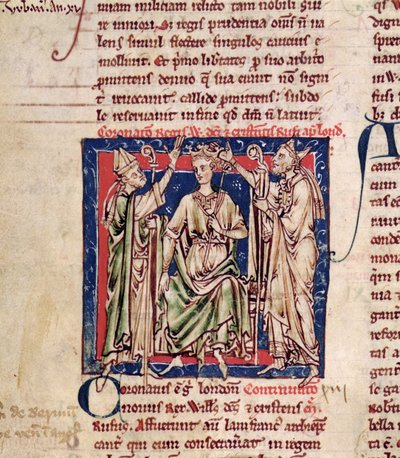 Ms 6712 (A.6.89) fol.126v Wilhelm II. (ca. 1057-1100), Miniatur aus Flores Historiarum, von Matthew Paris, 1250-52 von English School