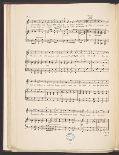 Notenblatt des Liedes 