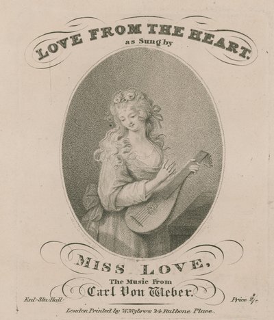 Musikalische Partitur für Liebe aus dem Herzen, gesungen von Miss Love von English School