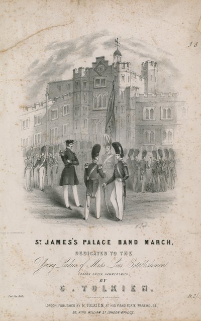 Musikalische Partitur für den Marsch der Band des St. James