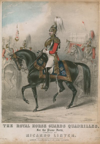 Musikalische Partitur für die Quadrillen der Königlichen Garde von English School