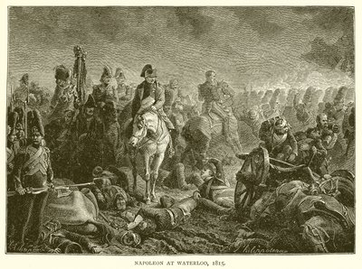 Napoleon bei Waterloo, 1815 von English School