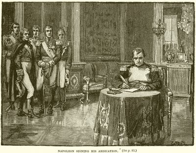 Napoleon unterzeichnet seine Abdankung von English School