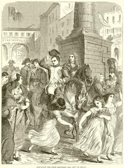 Napoleon der Erste betritt die Stadt Mailand von English School