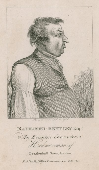 Nathaniel Bentley Esq, ein exzentrischer Charakter und Eisenwarenhändler der Leadenhall Street, London von English School