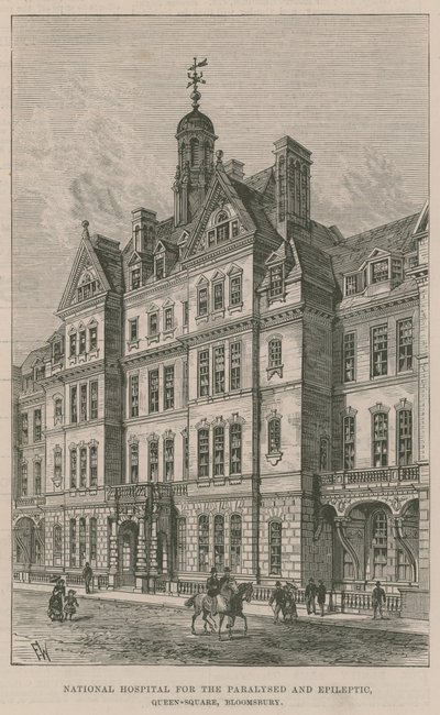 Nationalkrankenhaus für Gelähmte und Epileptiker, Queen Square, Bloomsbury von English School