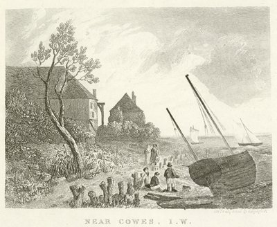 In der Nähe von Cowes, Isle of Wight (Stich) von English School