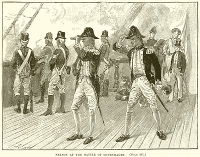 Nelson in der Schlacht von Kopenhagen von English School