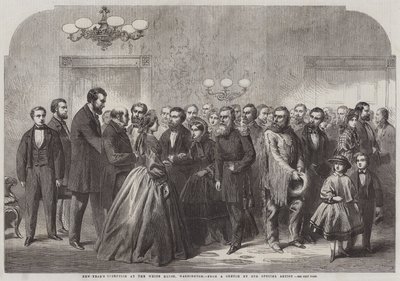 Neujahrsempfang im Weißen Haus, Washington (Stich) von English School