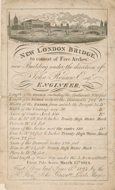 Neue London Bridge - John Rennie Ingenieur von English School