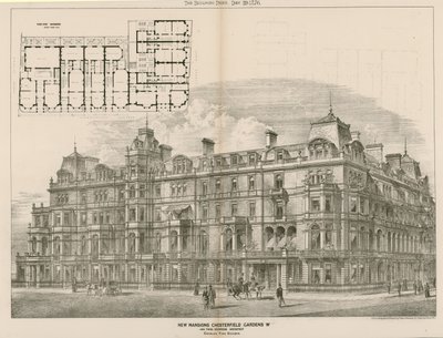 New Mansions, Chesterfield Gardens, London W, John Thomas Wimperis, Architekt von English School